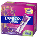 Tampax Radiant Tampons with LeakGuard Braid, Supber Absorbency, 42 Count