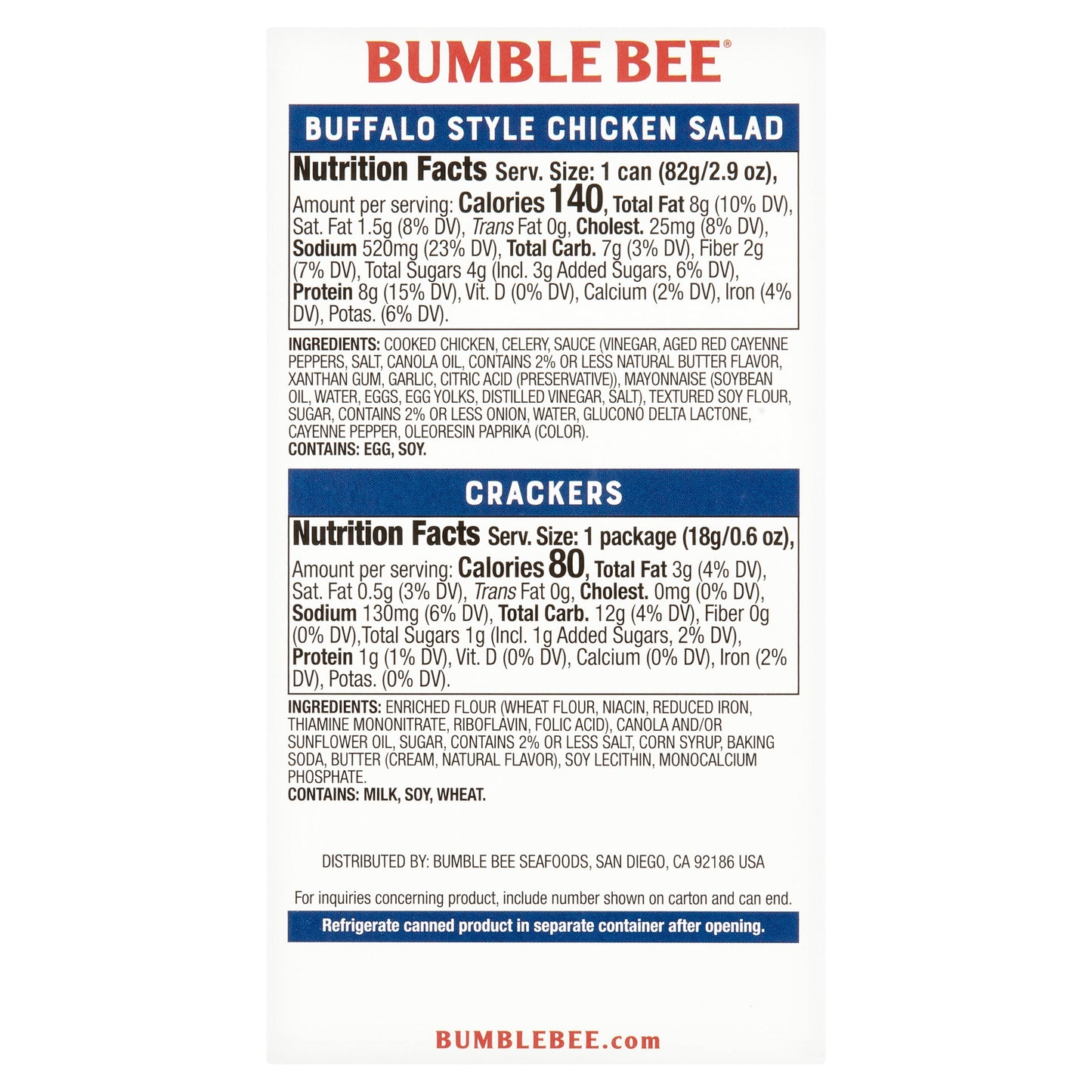 Bumble Bee Snack On The Run Buffalo Chicken Salad with Crackers Kit, 3.4 oz