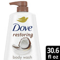 Dove Restoring Long Lasting Gentle Body Wash, Coconut and Cocoa Butter, 30.6 fl oz