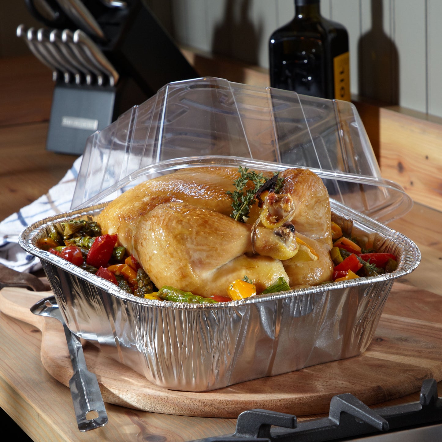 EZ Foil Roaster Pans with Lids, Up to 10 Pound Capacity, 2 Count