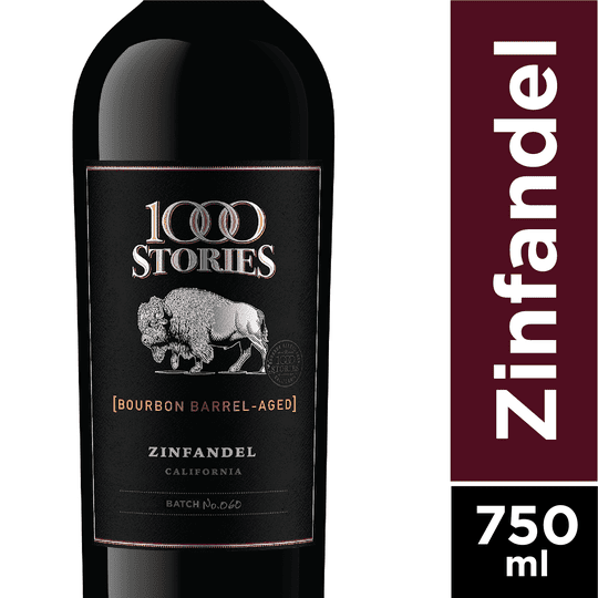 1000 Stories Zinfandel Red Wine, California, 15.5% ABV, 750ml Glass Bottle, 5-150ml Servings