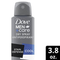 Dove Men+Care Long Lasting Stain Defense Antiperspirant Deodorant Dry Spray, Cool, 3.8 oz