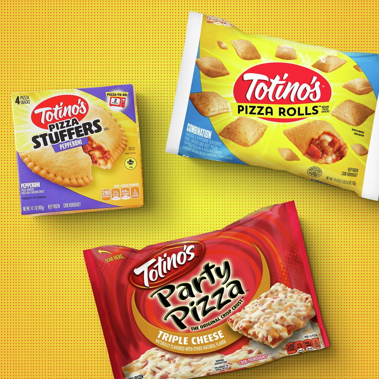 Totino's Party Pizza Pack, Pepperoni Flavored, Frozen Pizza, 4 Ct