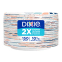 Dixie Disposable Paper Plates, Multicolor, 10 in, 150 Count