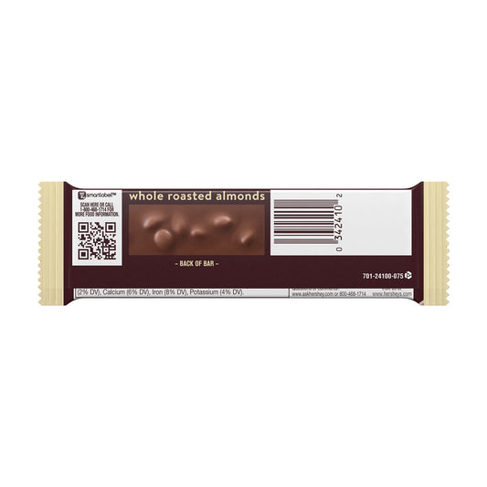 Hershey's Milk Chocolate with Whole Almonds Full Size Candy, Bar 1.45 oz