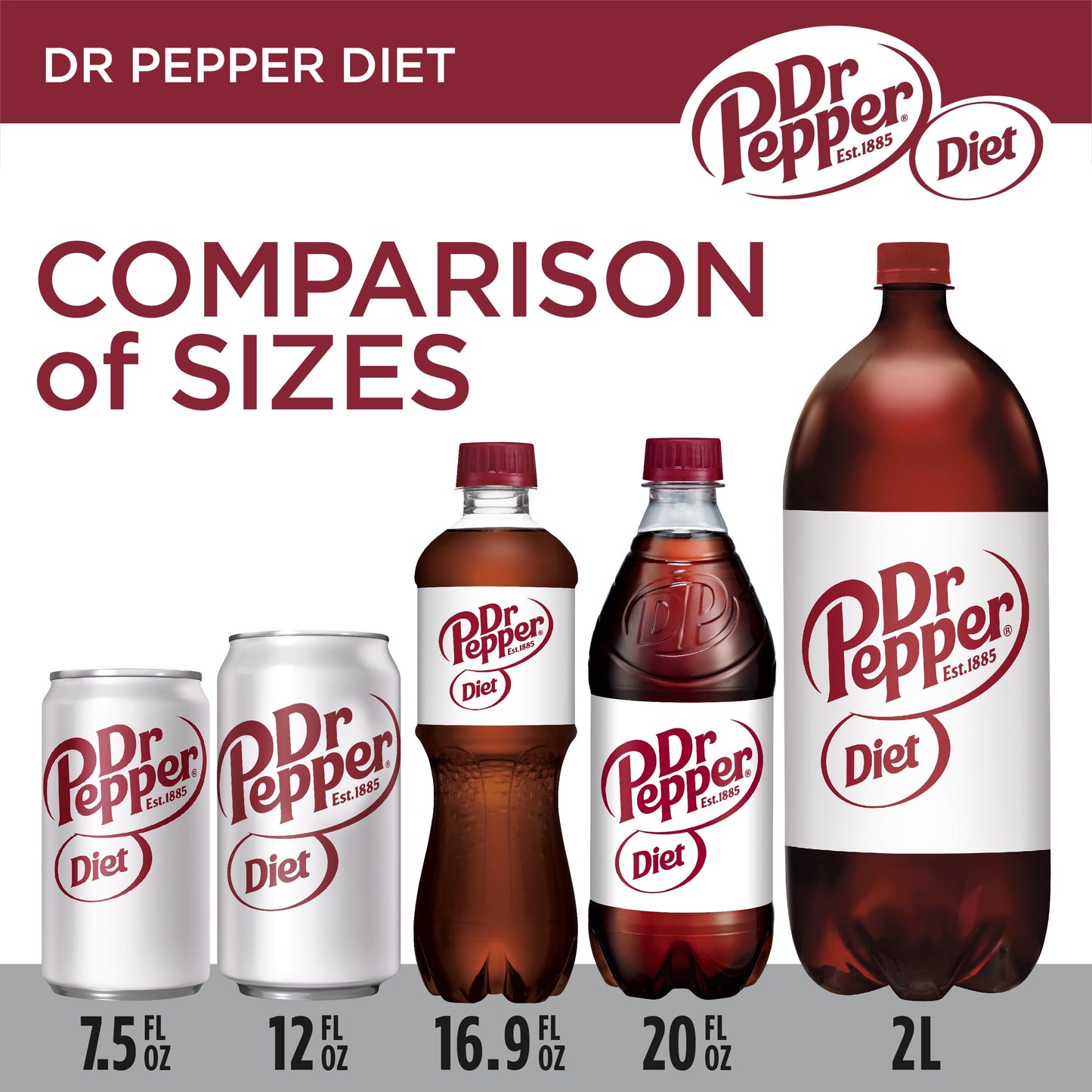 Diet Dr Pepper Soda Pop, 20 fl oz, Bottle