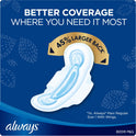 Always Maxi Size 4 Overnight Pads with Wings, Unscented, 36 Count