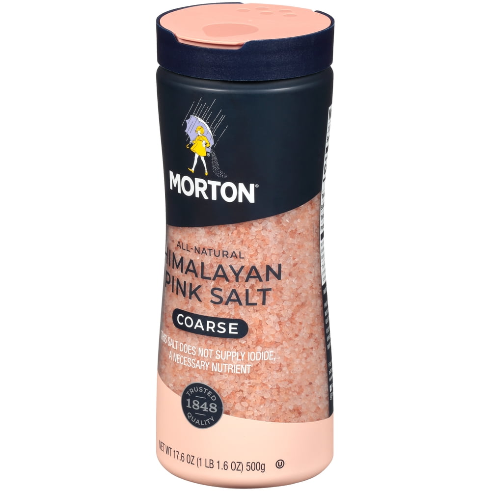 Morton Salt Himalayan Pink Salt, Coarse - for Grilling, Seasoning and More (17.6 oz.)