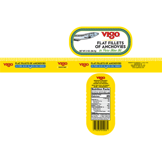 Vigo Flat Anchovies 2oz