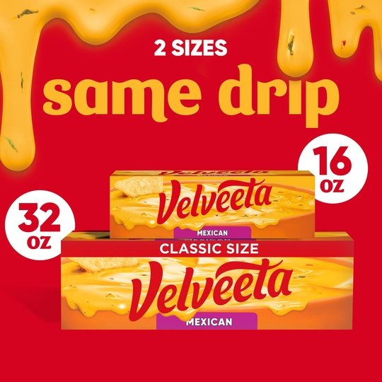 Velveeta Mexican Melting Cheese Dip & Sauce with Jalapeno Peppers, 32 oz Block