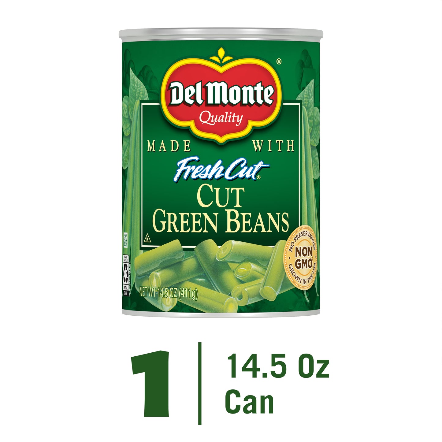 Del Monte Cut Green Beans Canned Vegetables, 14.5 oz Can