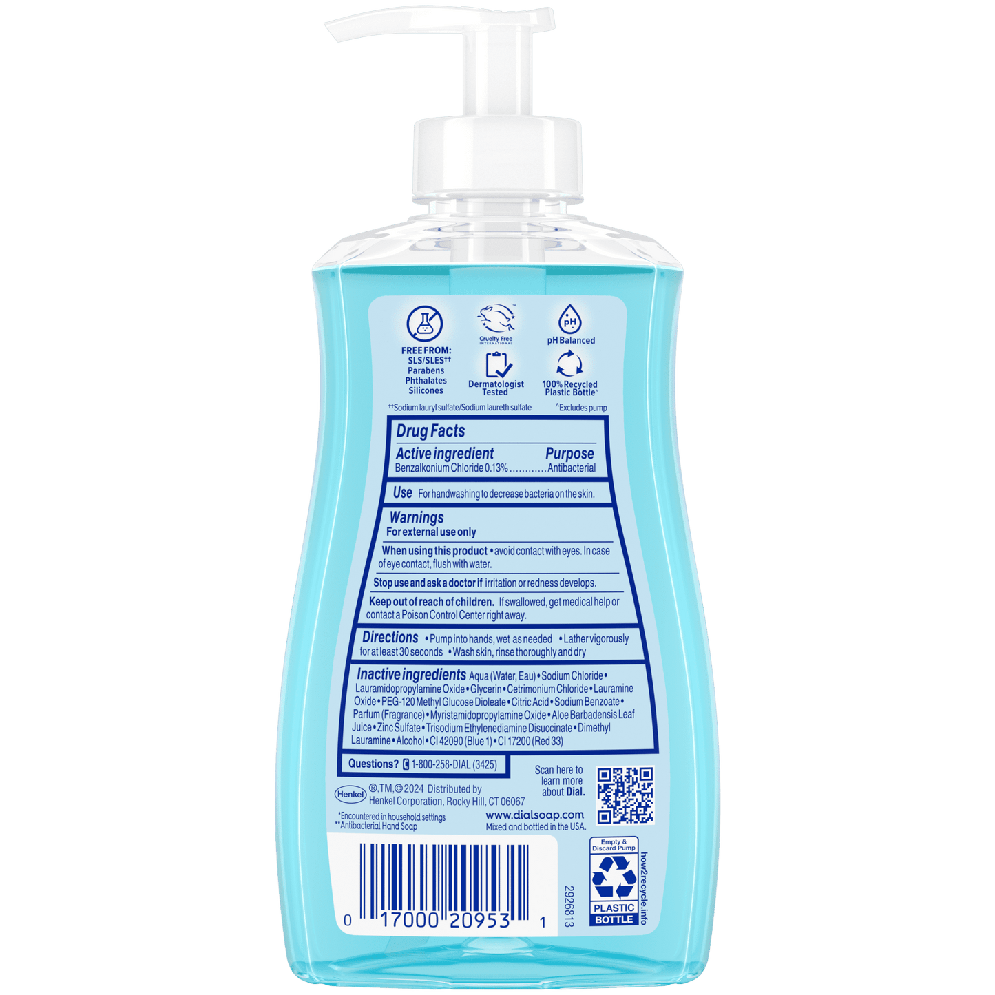 Dial Antibacterial Liquid Hand Soap, Spring Water, 11 fl oz