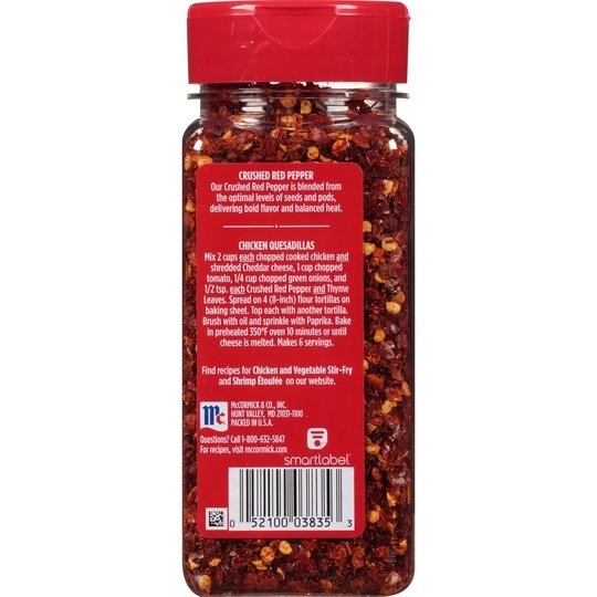 McCormick Red Pepper - Crushed, 4.62 oz Pepper & Peppercorns