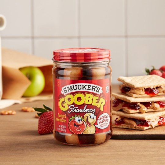 Smucker's Goober Peanut Butter and Strawberry Jelly Stripes, 18 Ounces