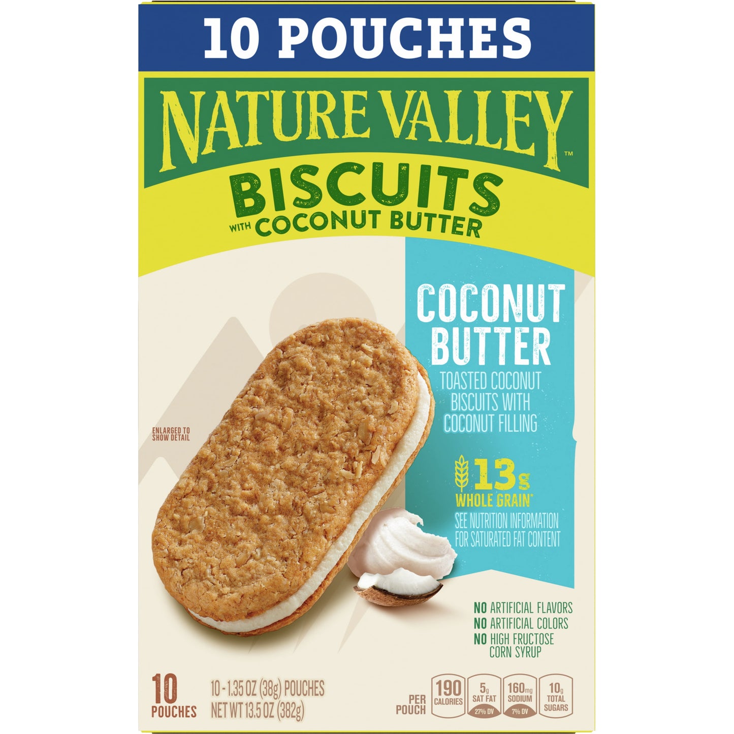 Nature Valley Biscuit Sandwiches, Coconut Butter, Snack Value Pack, 10 ct, 13.5 OZ