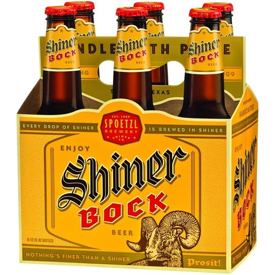 Shiner Bock Beer, Shiner Craft Beer, 6 Pack, 12 fl oz Bottles, 4.4% ABV, 141 Calories, 12.4g Carbs