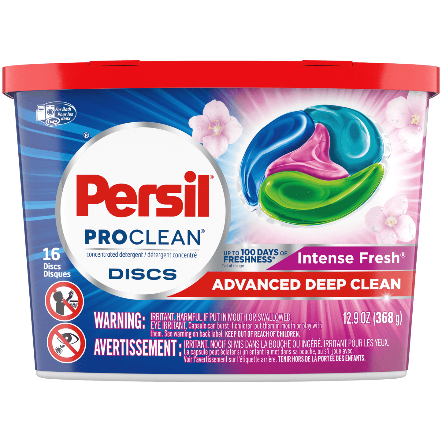 Persil Discs Laundry Detergent Pacs, Intense Fresh, High Efficiency (HE) Compatible, Laundry Soap, 16 Count