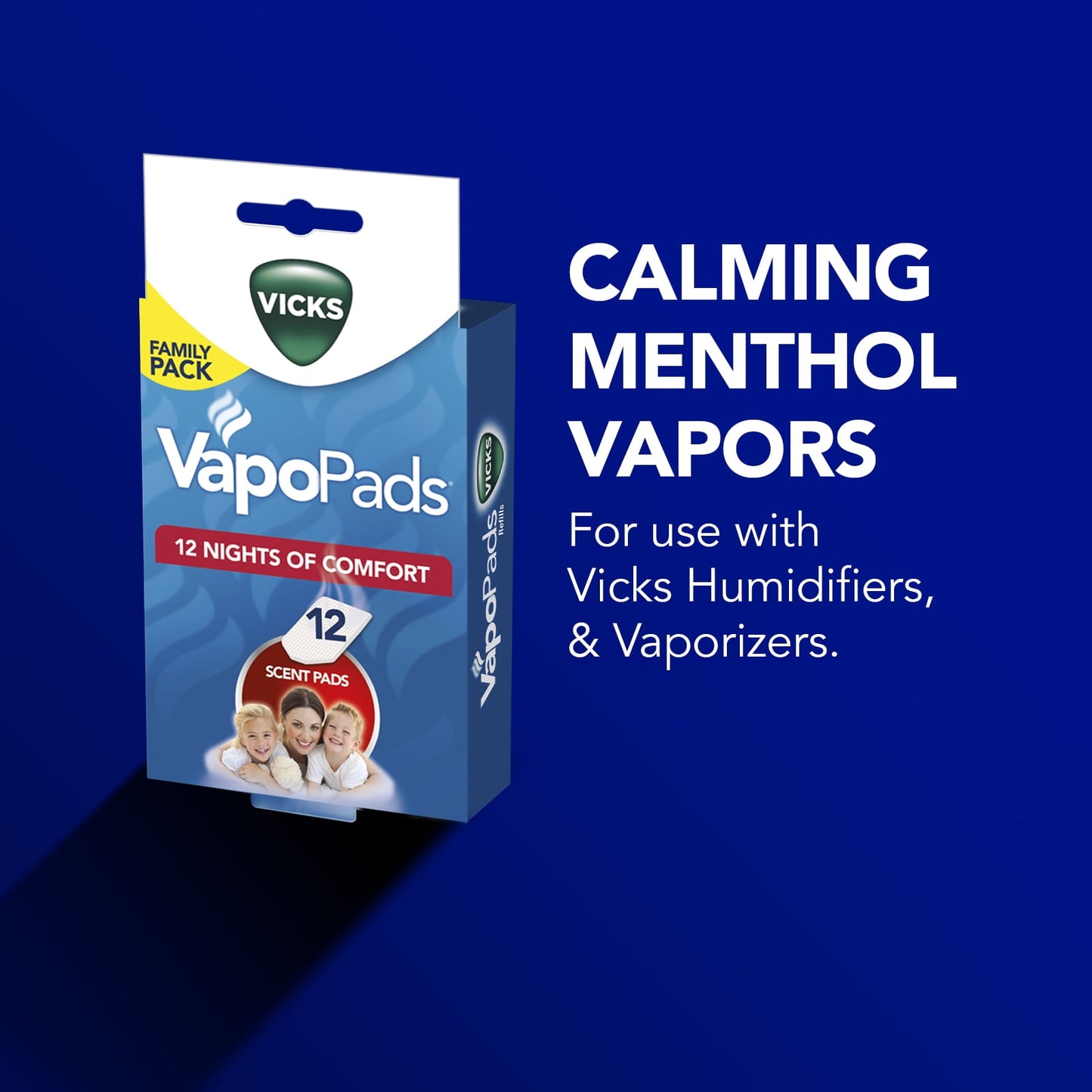 Vicks Soothing Menthol VapoPads, for Sinus or Allergy Relief, 12 Pack, VSP19-FP