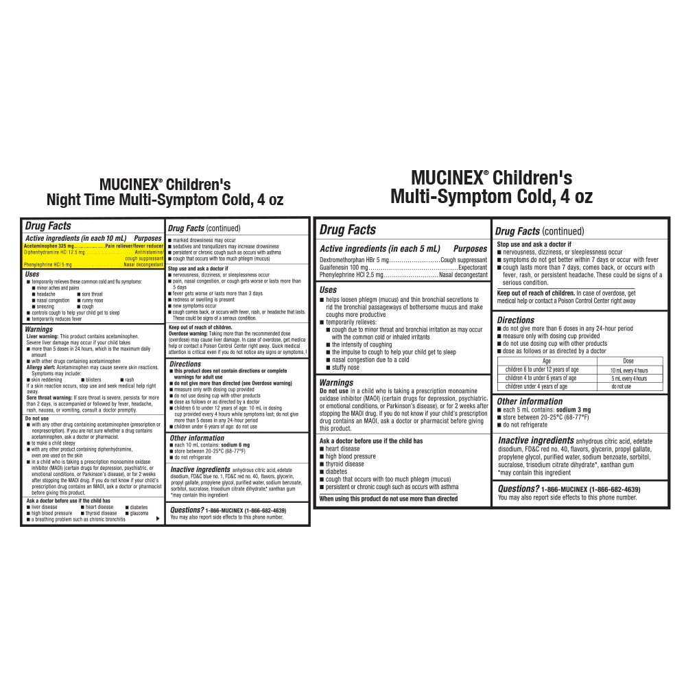 Mucinex Children's Cold Medicine , Day & Night Value Combo Pack, Very Berry, 2x4 fl oz