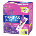 Tampax Pocket Radiant Tampons with LeakGuard Braid, Regular Absorbency, 14 Ct