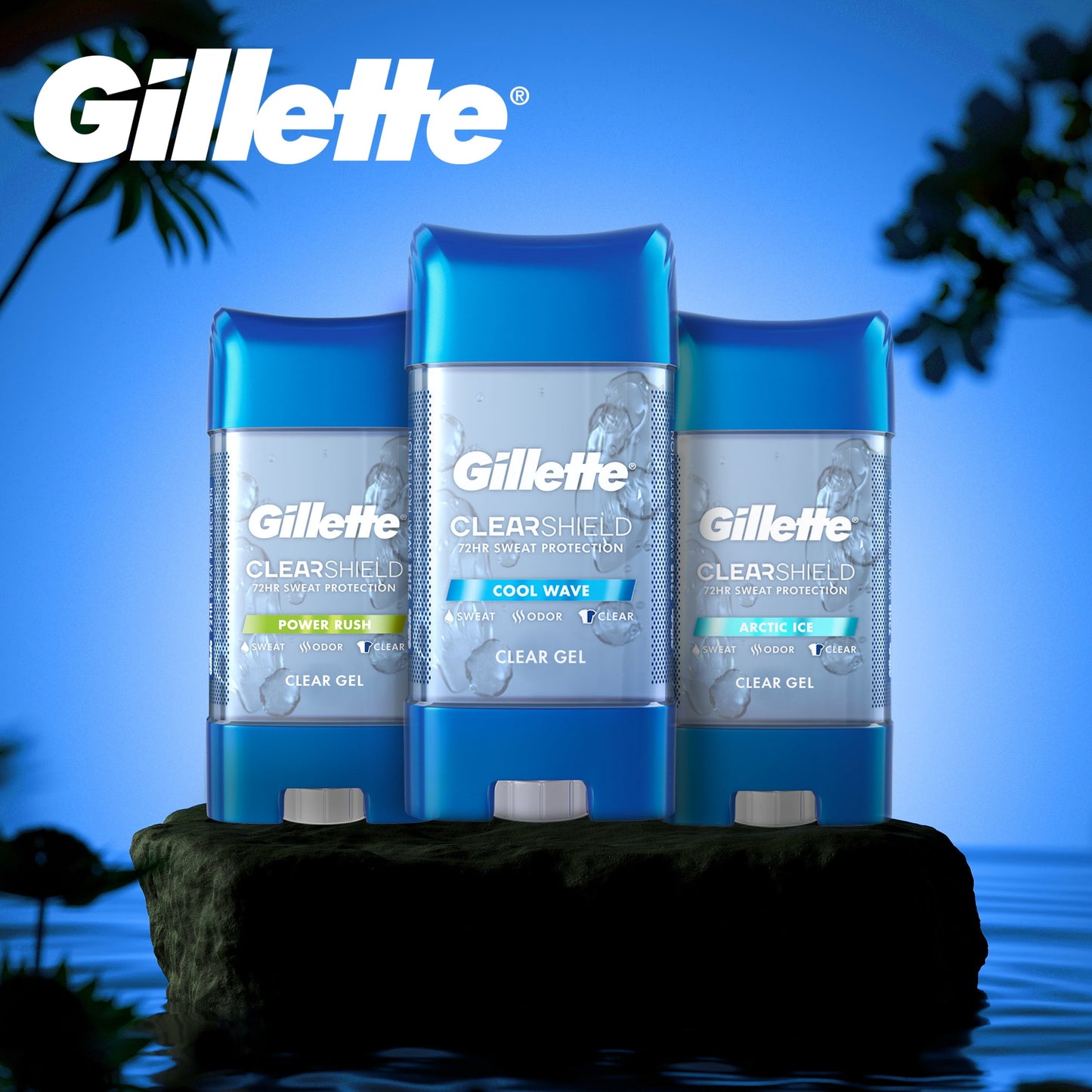 Gillette Antiperspirant and Deodorant for Men, Clear Gel, Cool Wave, 2.85 oz