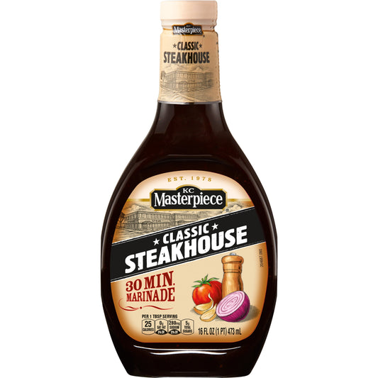 KC Masterpiece Classic Steakhouse Marinade, 16 Ounces