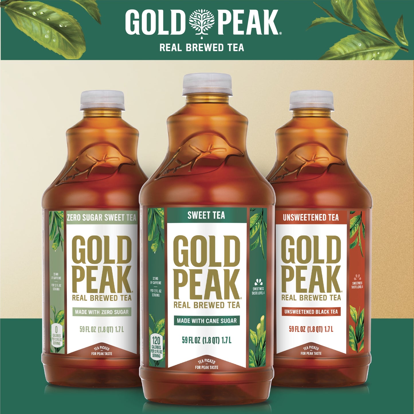 Gold Peak Sweetened Black Tea Bottle, 59 fl oz