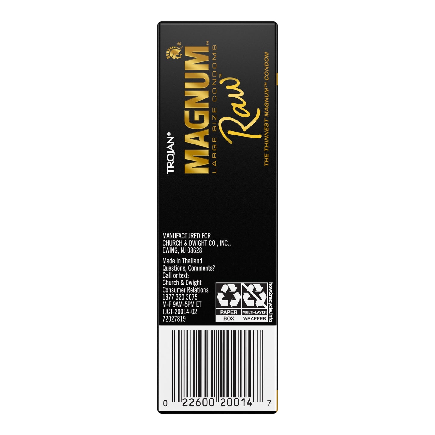 Trojan Magnum Raw Large Size Condoms - 10 Count