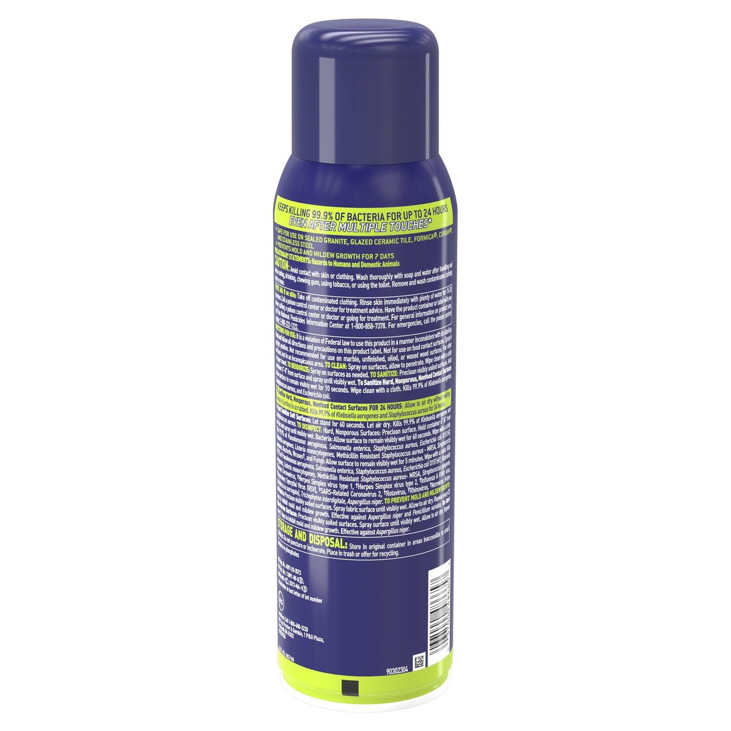 Microban 24 Hour Disinfectant Sanitizing Spray, Fresh Scent, 1 Can, 15 oz