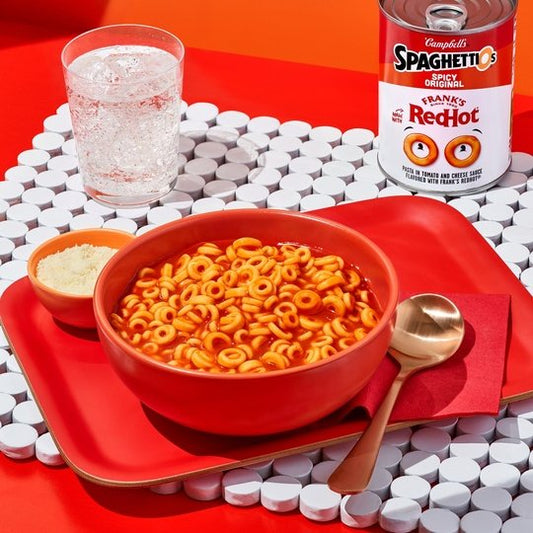 SpaghettiOs Spicy Original made with Frank's RedHot, Canned Pasta, 15.8 oz Can