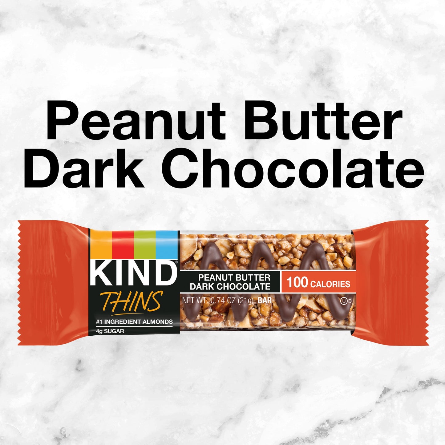 KIND Thins Gluten Free Peanut Butter Dark Chocolate Bars, 0.74 oz, 10 Count