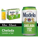 Modelo Chelada Limon y Sal Mexican Import Flavored Beer, 12 Pack Beer, 12 fl oz Cans, 3.5% ABV