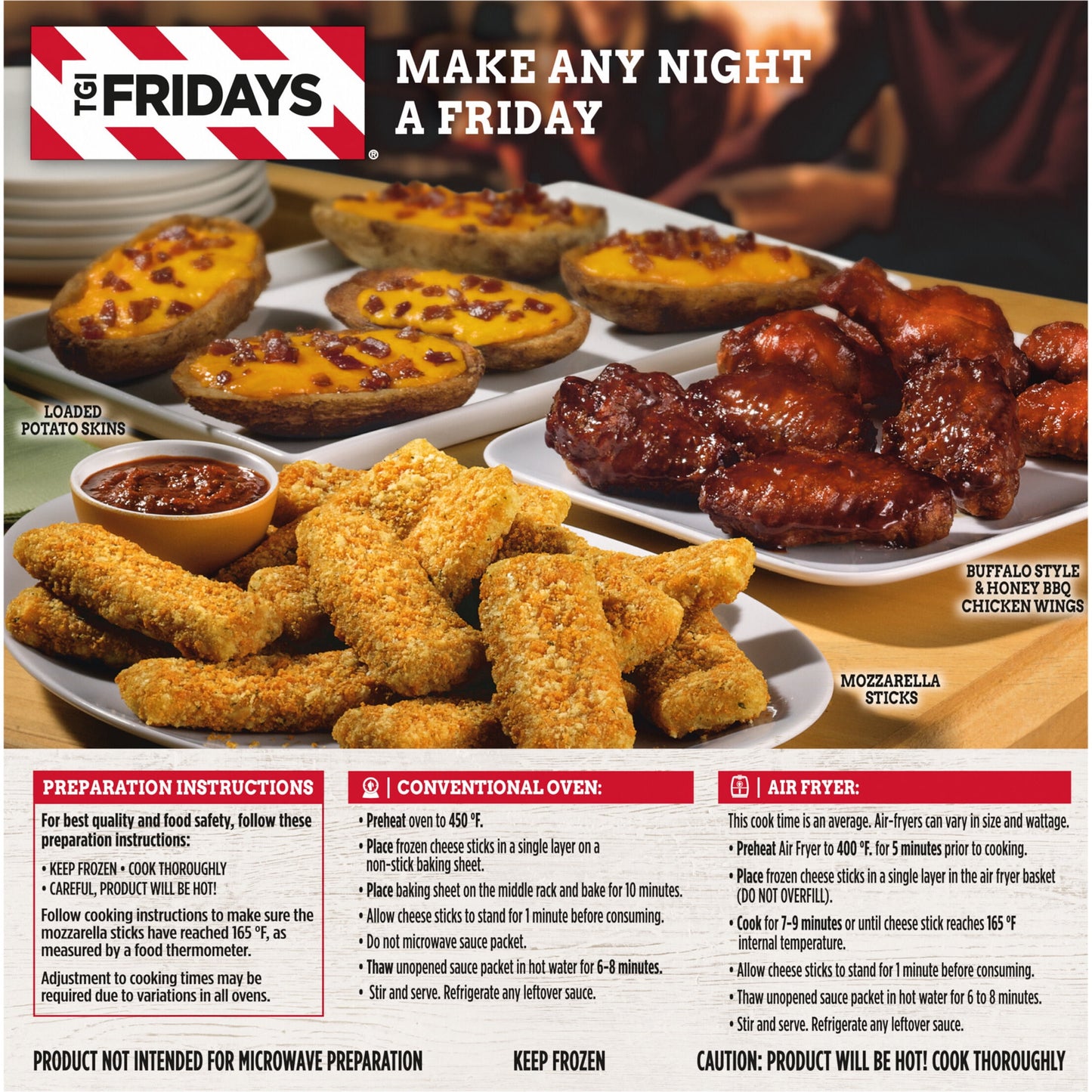 TGI Fridays Mozzarella Sticks Frozen Snacks & Appetizers with Marinara Sauce, 17.4 oz Box Regular