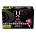 U by Kotex Click Compact Tampons, Super, Unscented, 45 Count