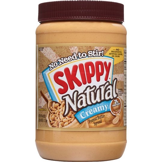 SKIPPY Natural Creamy Peanut Butter Spread, 7 g Protein Per Serving, Plastic Jar 40 oz