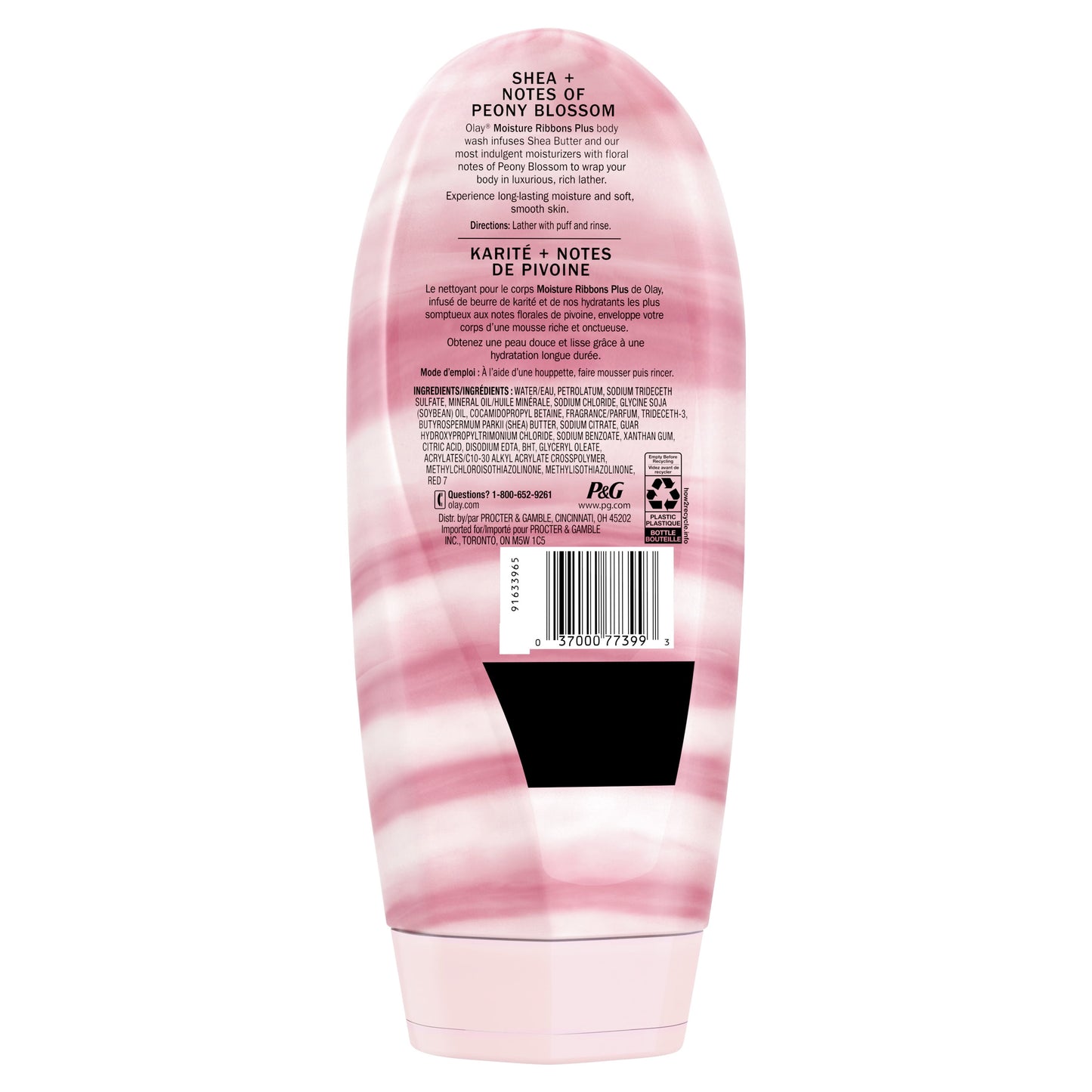 Olay Moisture Ribbons Plus Shea and Peony Blossom Women's Body Wash,  All Skin Types,18 fl oz