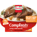 HORMEL COMPLEATS Roast Beef & Mashed Potatoes, Shelf Stable, 9 oz Plastic Tray