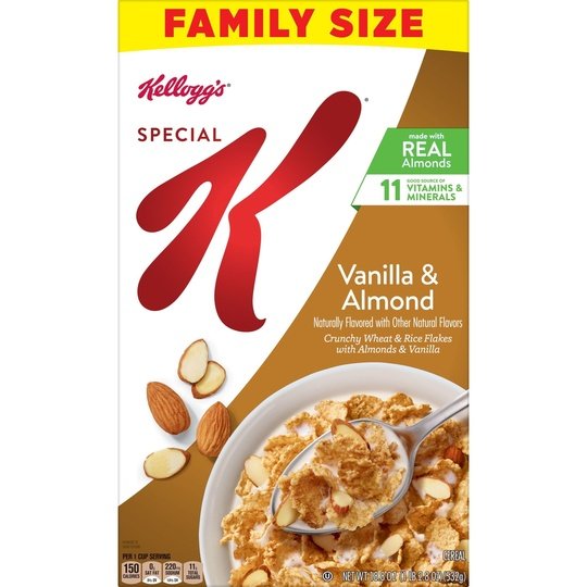 Kellogg's Special K Vanilla and Almond Cold Breakfast Cereal, Family Size, 18.8 oz Box