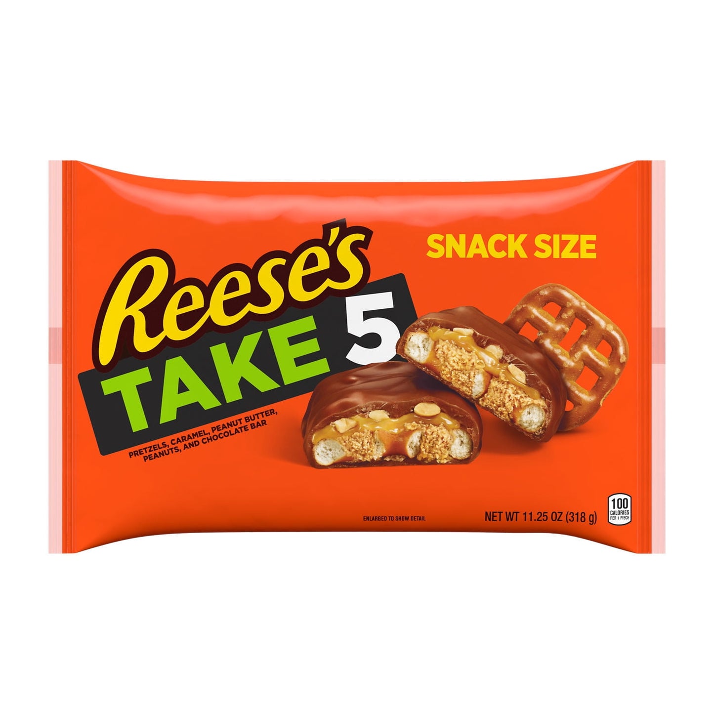 Reese's Take 5 Pretzel, Peanut and Chocolate Snack Size Candy, Bag 11.25 oz