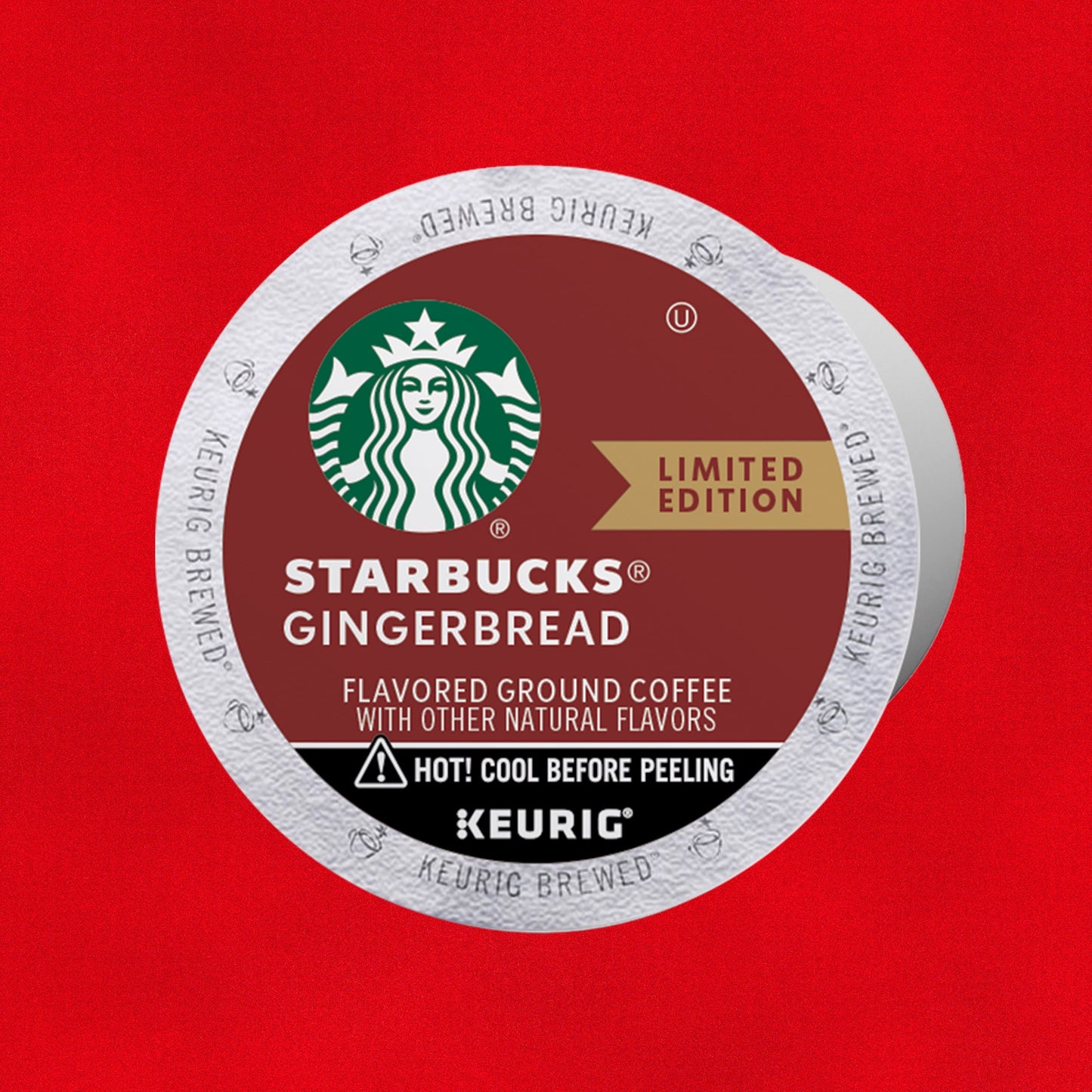 Starbucks K-Cup Coffee Pods, Gingerbread Naturally Flavored Coffee, 1 Box (22 Pods)