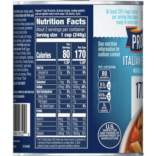 Progresso Light, Italian-Style Meatball Canned Soup, 18.5 oz.