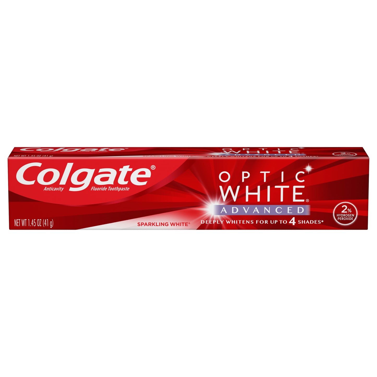 Colgate Travel Size Optic White Advanced Hydrogen Peroxide Toothpaste, Sparkling White, 1.45 oz