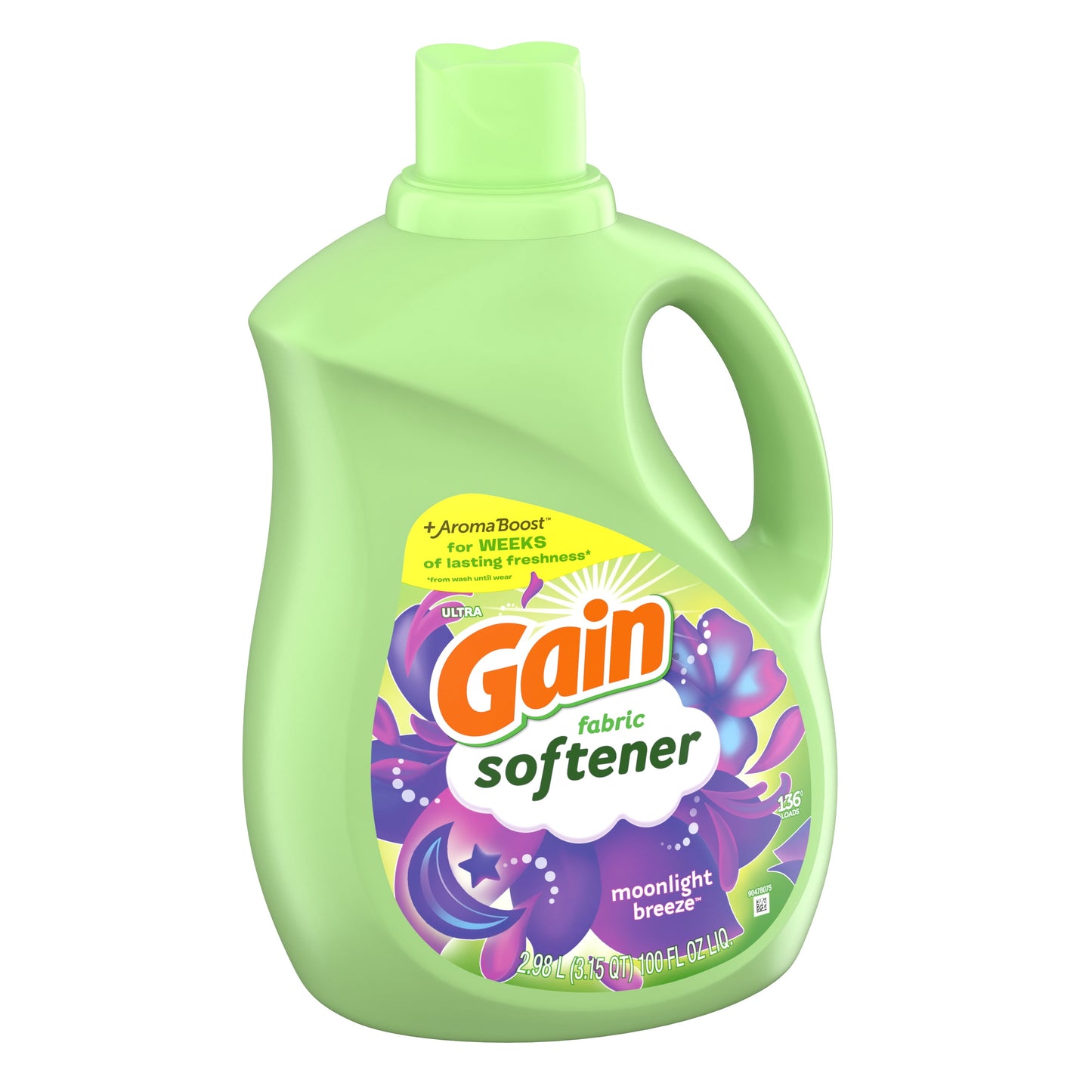 Gain Laundry Liquid Fabric Softener, Moonlight Breeze Fabric Conditioner, 100 fl oz, 136 Loads