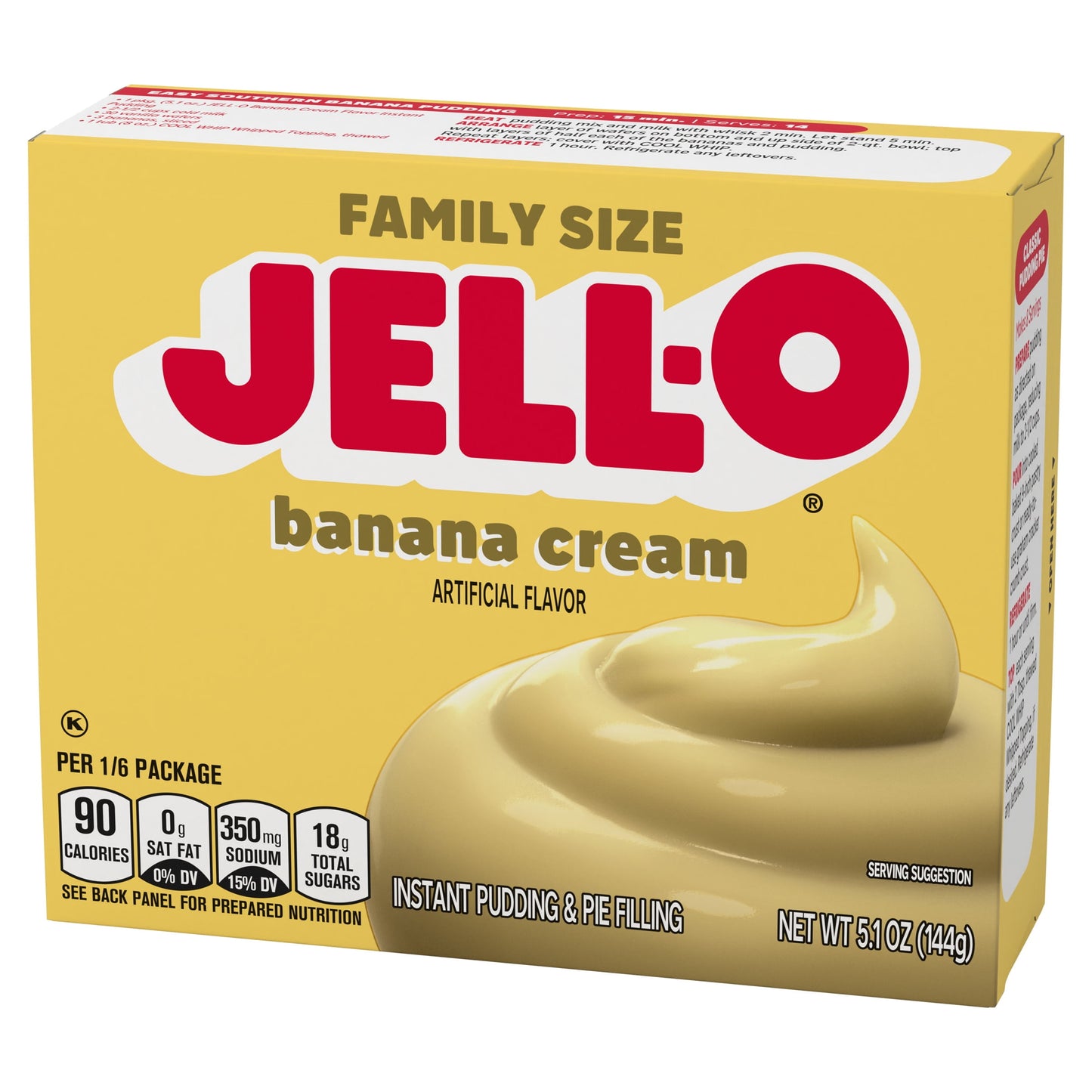 Jell-O Banana Cream Instant Pudding Mix & Pie Filling, 5.1 oz. Box