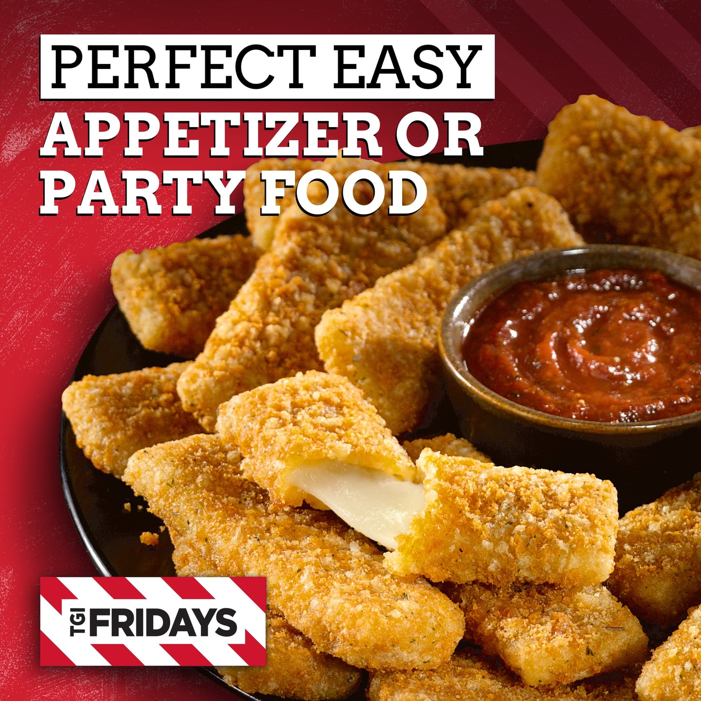 TGI Fridays Mozzarella Sticks Value Size Frozen Snacks & Appetizers with Marinara Sauce, 30 oz Box Giant