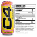 C4 Energy Drink + Strawberry Starburst + Zero Sugar + Explosive Energy Juicy Flavor + 16oz Single Can