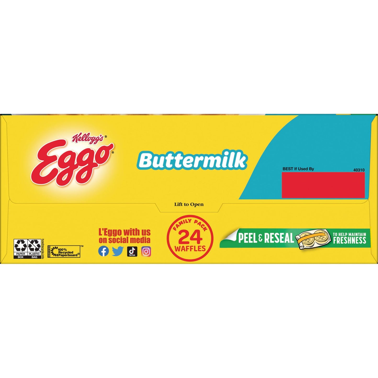 Eggo Buttermilk Waffles, 29.6 oz, 24 Count (Frozen)