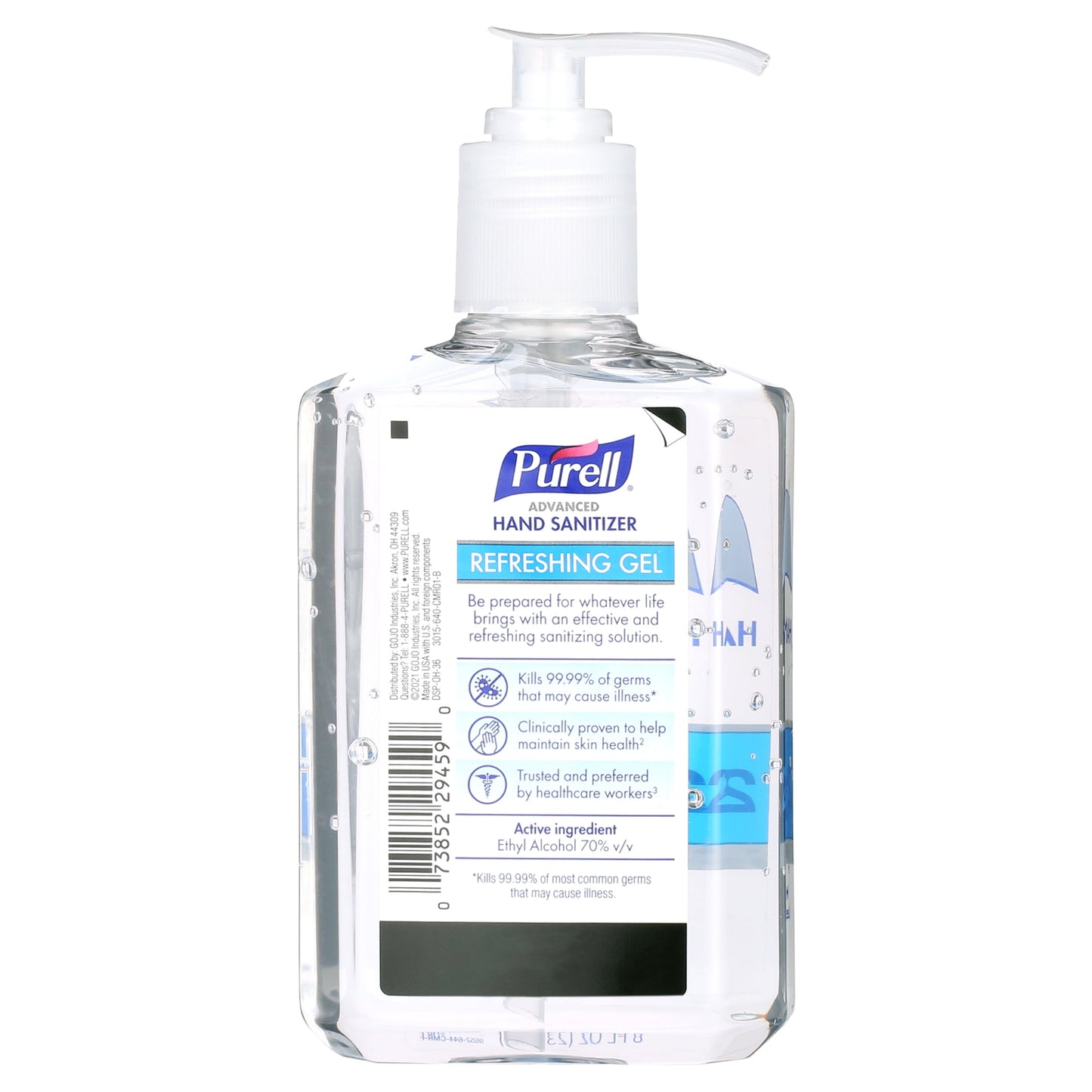 Purell Advanced Hand Sanitizer Refreshing Gel, 8 oz Pump Bottle