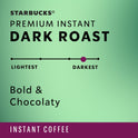 Starbucks Premium Instant Coffee, Dark Roast, 100% Arabica Beans, 3.17 Oz