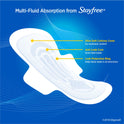 Stayfree Ultra Thin Regular Pads Without Wings, 44 Ct, Multi-Fluid Protection For Up To 8 Hours, With Odor Neutralizer